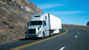 tractor trailer on a highway