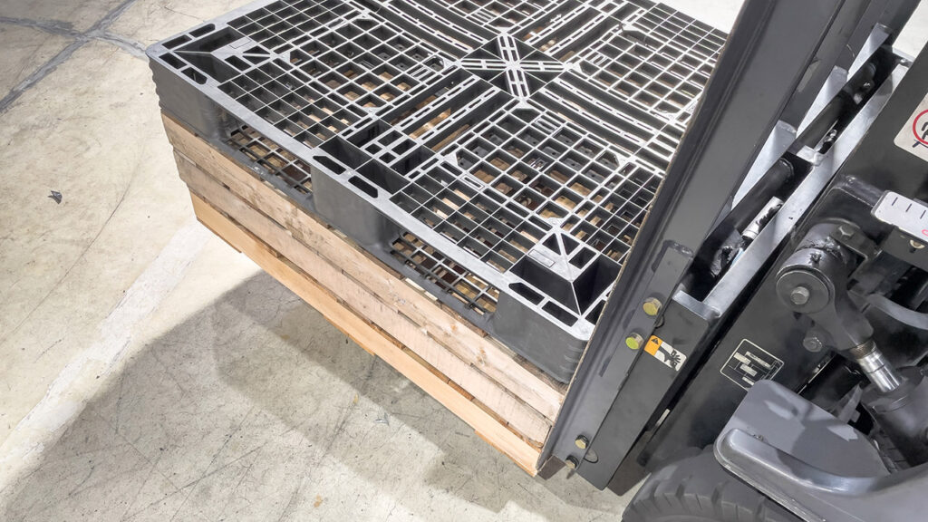 pallets on a forklift
