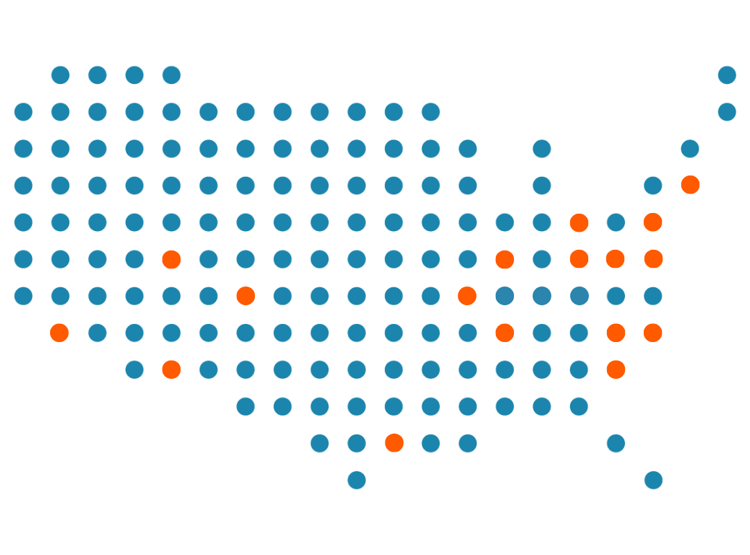 SUPPLY POINTe - US Map with Locations Orange Dots (1080 x 800 px)